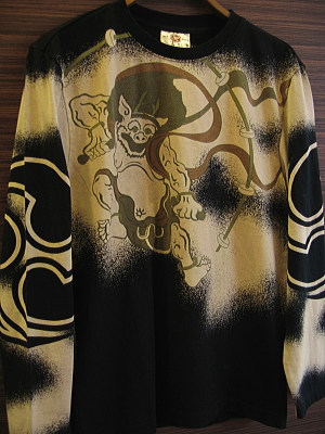 風神雷神デザインの和柄Tシャツ